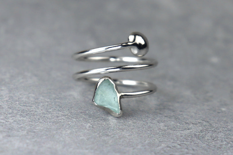 UK Size N/O Welsh Sea Glass Ring