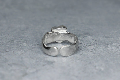 UK Size Q/R Reticulated Welsh Sea Glass Ring