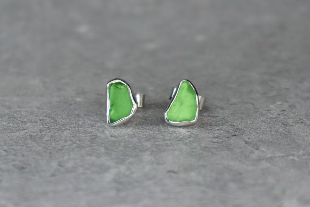 Welsh Sea Glass Stud Earrings