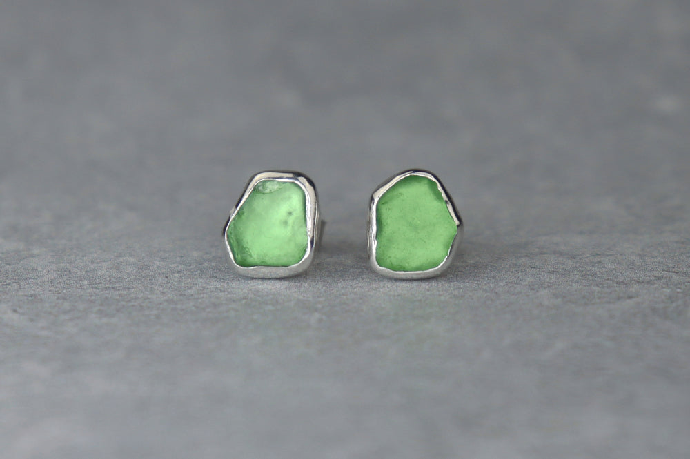 Welsh Sea Glass Stud Earrings