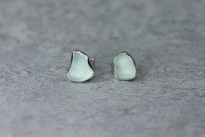 Welsh Sea Glass Stud Earrings
