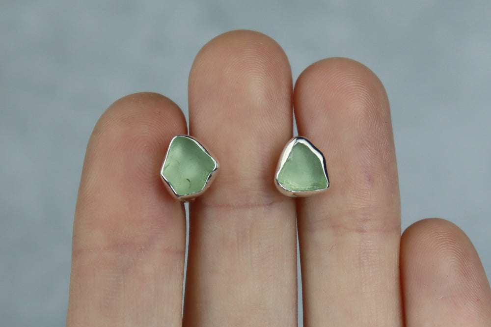 Welsh Sea Glass Stud Earrings