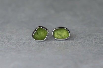 Welsh Sea Glass Stud Earrings