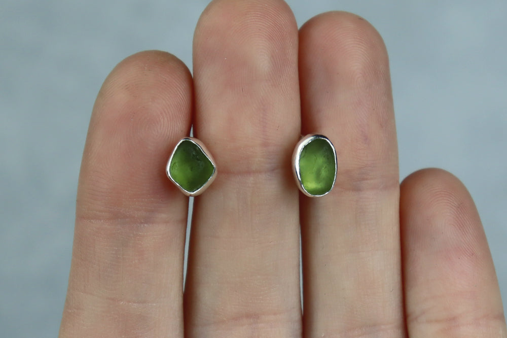 Welsh Sea Glass Stud Earrings