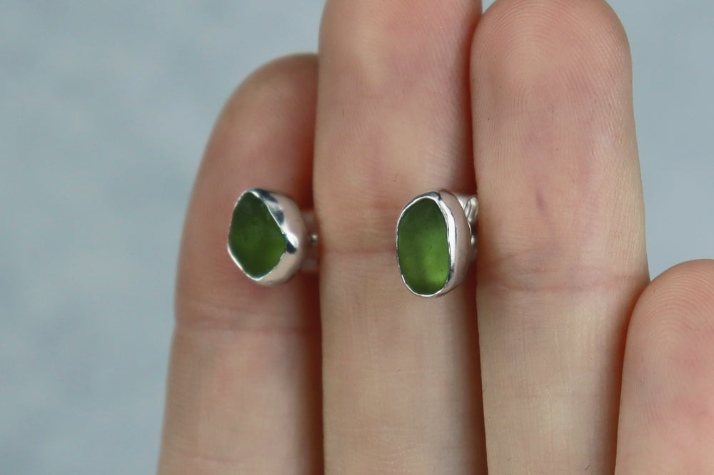 Welsh Sea Glass Stud Earrings