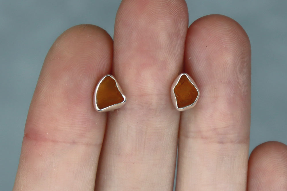 Welsh Sea Glass Stud Earrings