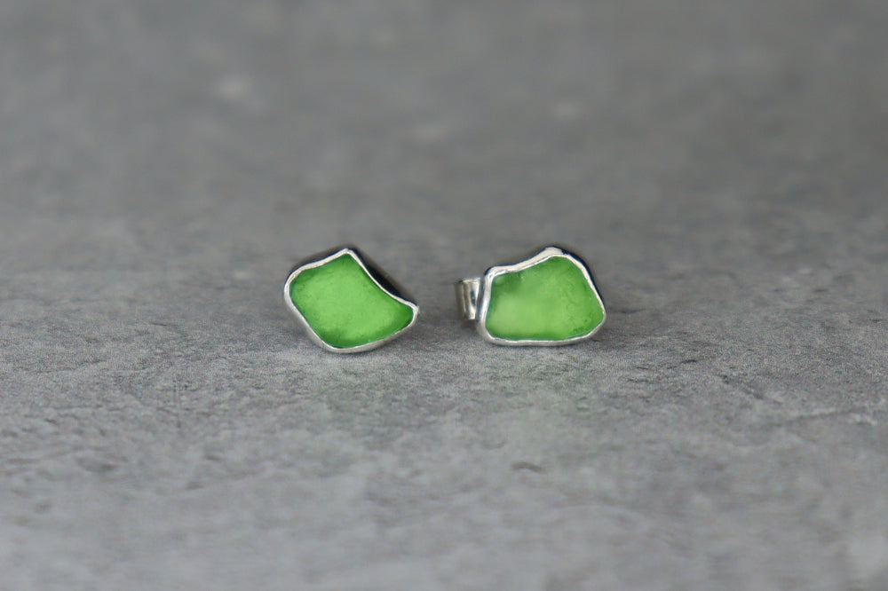Welsh Sea Glass Stud Earrings