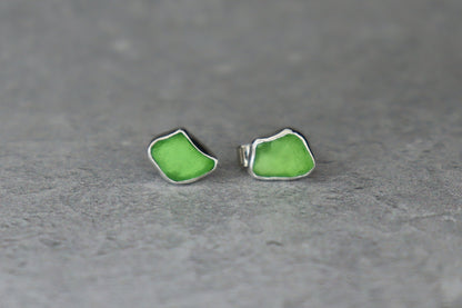 Welsh Sea Glass Stud Earrings
