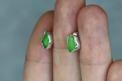 Welsh Sea Glass Stud Earrings