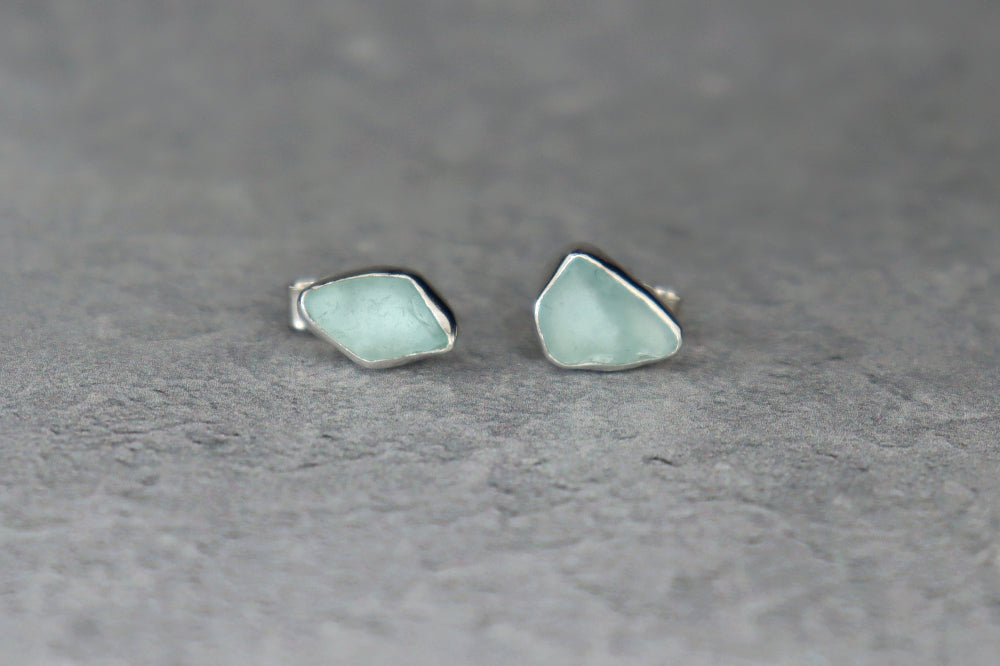 Welsh Sea Glass Stud Earrings