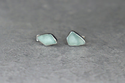 Welsh Sea Glass Stud Earrings