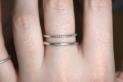 1mm Textured Sterling Silver Band