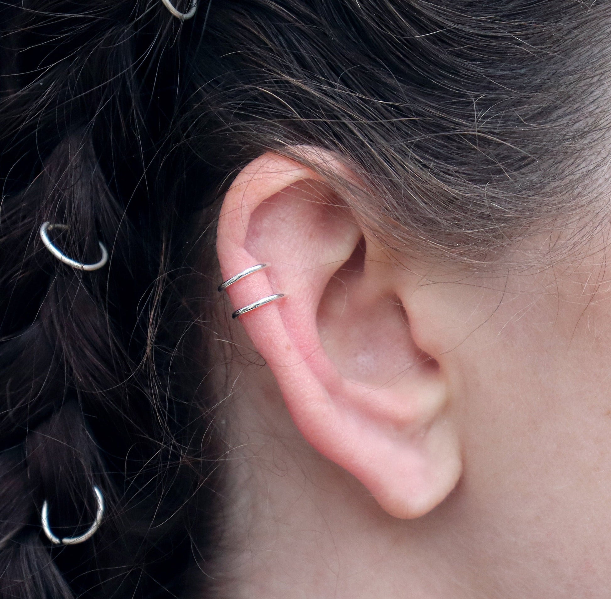 Double Bar Ear Cuff Sterling Silver - Main Image